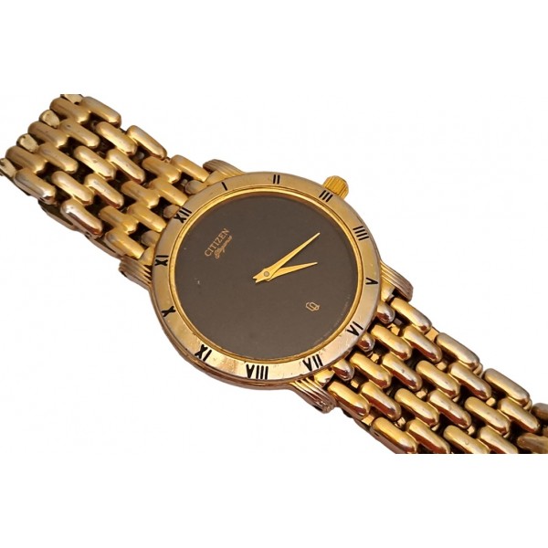 Citizen Saat Pilli Citizen Kol Saati Dede Saatleri Serisi Vintage Citizen Elegance 5420-S0077-S Gold Tone Watch