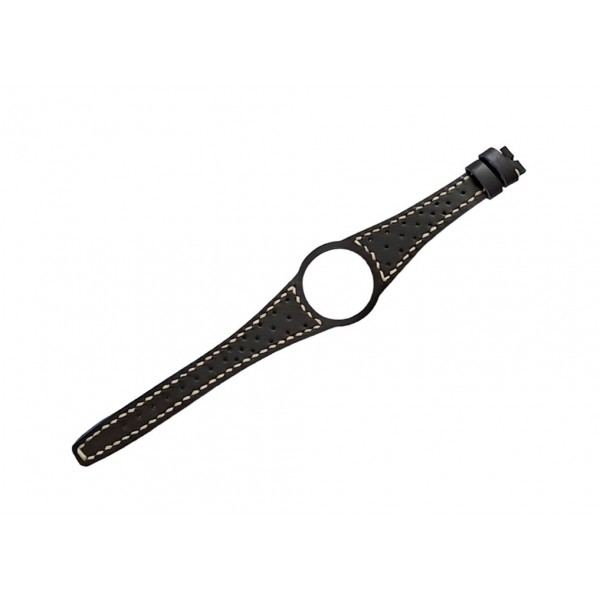 Omega Dynamic Kordon Omega Geneve Saat Kordonu Hakiki Deri Kordon Omega Dynamic Watch Strap Leather Black White Stitch