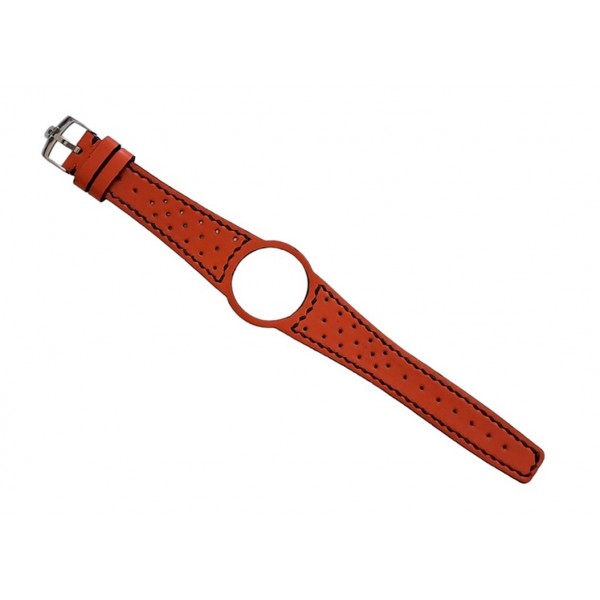 Omega Dynamic Kordon 18mm Omega Geneve Saat Kordonu Hakiki Deri Kordon Omega Dynamic Watch Strap Leather Orange Black Stitch