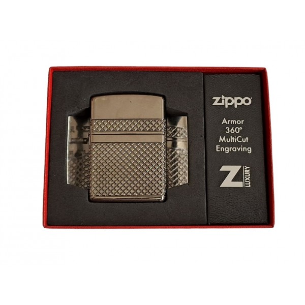 Zippo Çakmak Zippo Armor Kutulu Temiz Zippo Armor Pyramid Design 24095