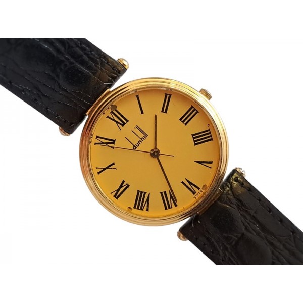 Dunhill Saat Dunhill Kol Saati Vintage Dunhill Gold Plated Quartz Watch