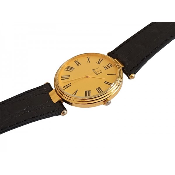 Dunhill Saat Dunhill Kol Saati Vintage Dunhill Gold Plated Quartz Watch