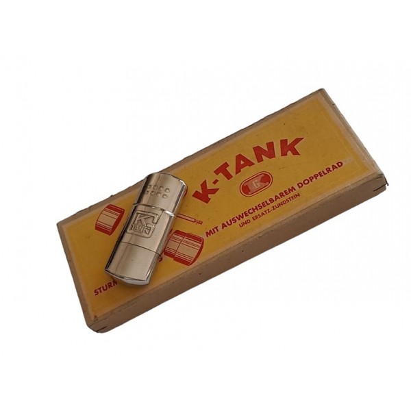 K-Tank Çakmak Vintage Benzinli Çakmak Germany Feuerzeug 1950 WWI K-Tank Lighter Silver Color Rare