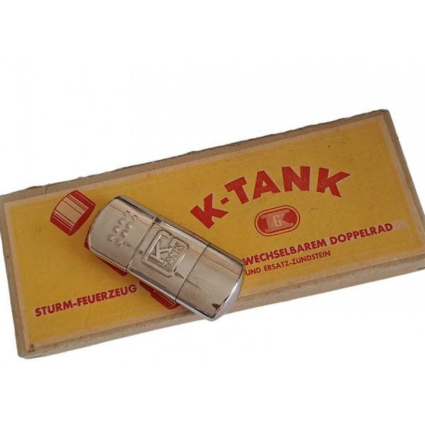 K-Tank Çakmak Vintage Benzinli Çakmak Germany Feuerzeug 1950 WWI K-Tank Lighter Silver Color Rare