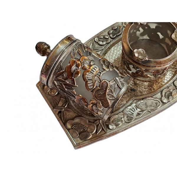 Eskilerden Harika Bir Set Çakmak Küllük Şekerlik Vintage Table Lighter Ashtray Sugar Bowl