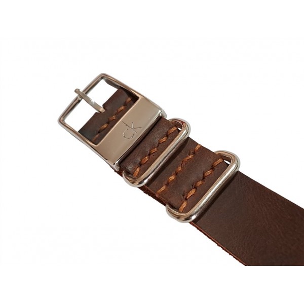 Calvin Klein Kordon 20mm Deri Nato Kordon Saat Kayışı Calvin Klein CK Saat Kordonu Watch Strap Brown Leather