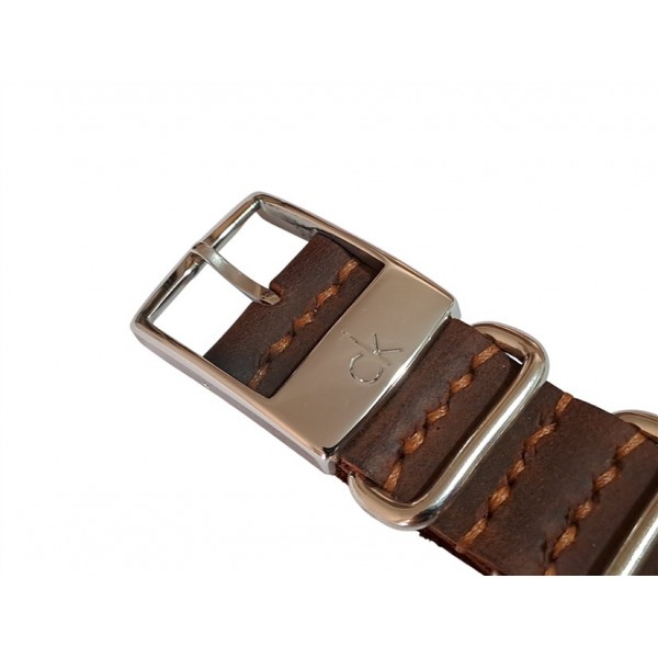 Calvin Klein Kordon 20mm Deri Nato Kordon Saat Kayışı Calvin Klein CK Saat Kordonu Watch Strap Brown Leather