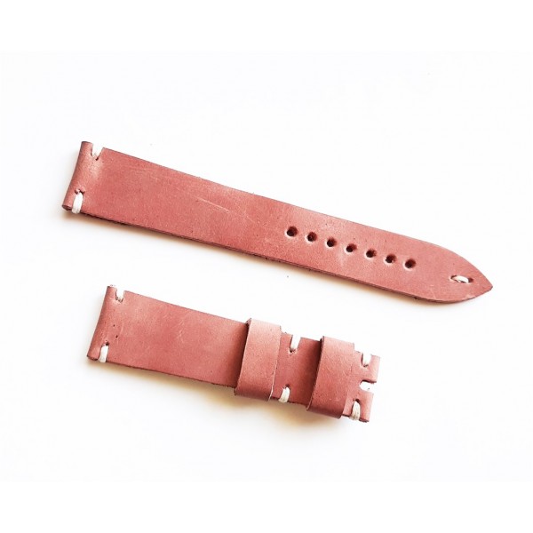 16mm 18mm 20mm 22mm 24mm Deri Kordon Uçuk Pembe Saat Kayışı Saat Kordonu Hand Made Watch Strap