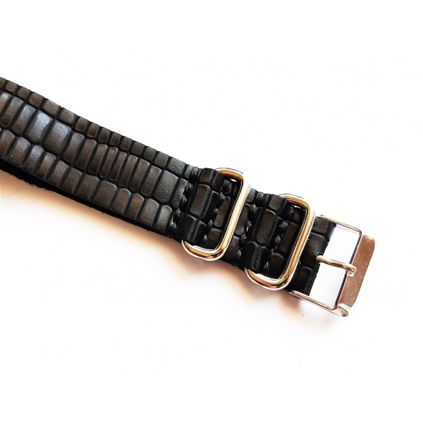 20mm Rugan Tarz Deri Nato Nato Zulu Kordon Saat Kayışı Siyah Nato Watch Strap Zulu Strap