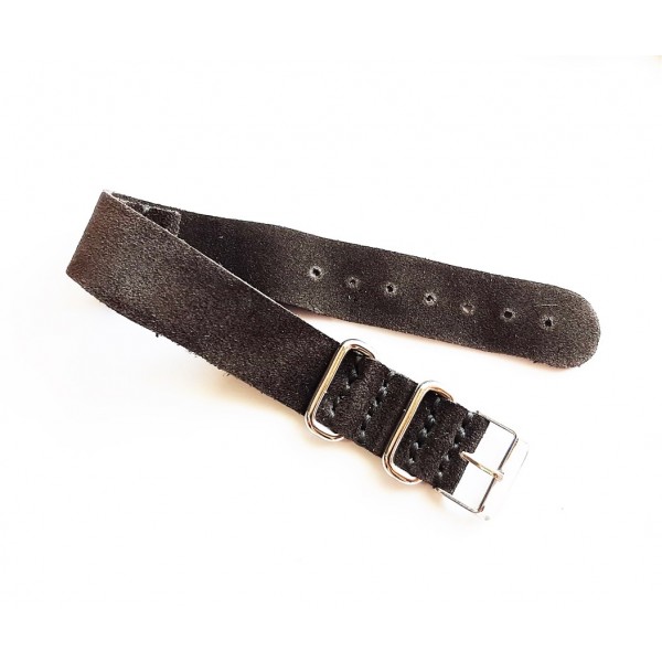 22mm Deri Nato Süet Doku Nato Zulu Kordon Saat Kayışı Füme Nato Watch Strap Zulu Strap