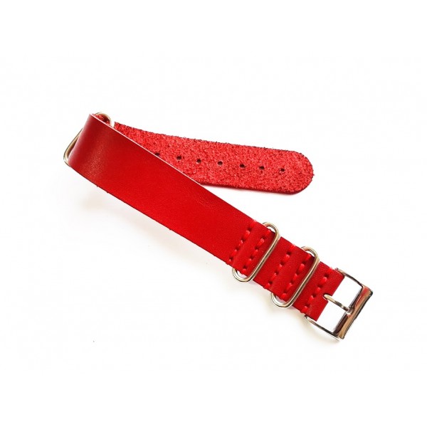 22mm Deri Nato Gucci Nato Kordon Zulu Kordon Saat Kayışı Kırmızı Nato Watch Strap Zulu Strap Red