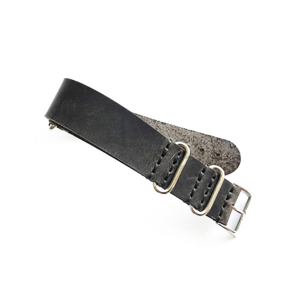 22mm Deri Nato Breitling Nato Kordon Zulu Kordon Saat Kayışı Siyah Nato Watch Strap Zulu Strap Black