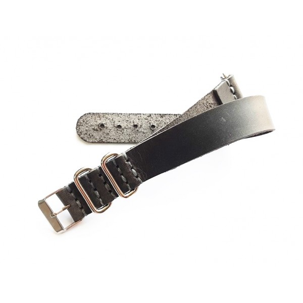 16mm 18mm 20mm 22mm 24mm Deri Nato Zulu Kordon Saat Kayışı Gri Nato Watch Strap Zulu Strap Dark Gray