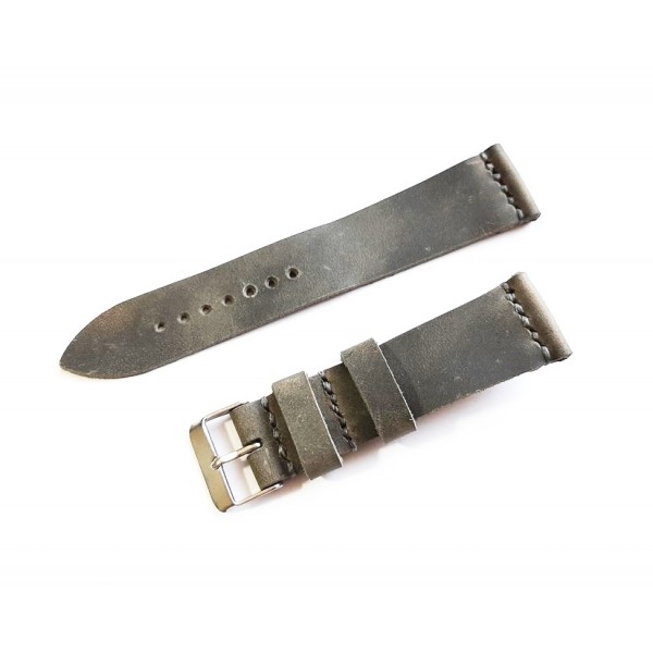 24mm Deri Kordon Vaketa Gri Watch Strap Watch Band