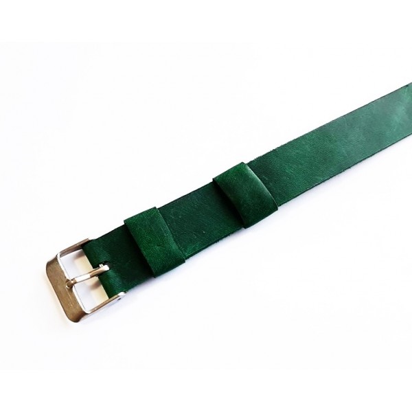 18mm Nato Bileklik Deri Kordon El Yapımı Deri Kordon Çam Yeşili Crazy Nato Kordon Zulu Kordon Watch Strap Green