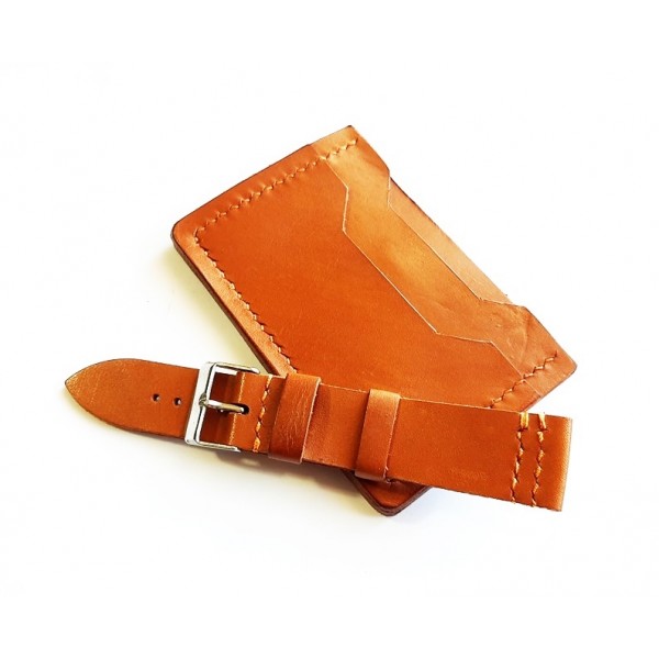 22mm Kordon Kartvizit Set Taba Renk Saat Kordonu Saat Kayışı Watch Strap Credit Card Wallet