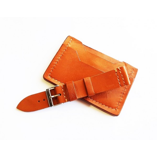 22mm Kordon Kartvizit Set Taba Renk Saat Kordonu Saat Kayışı Watch Strap Credit Card Wallet