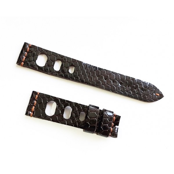 Vintage Deri Kordon Diver Kordon Rally Kordon 20mm Kahve Yılan Derisi Konsept Handmade Watch Strap Watch Band Brown