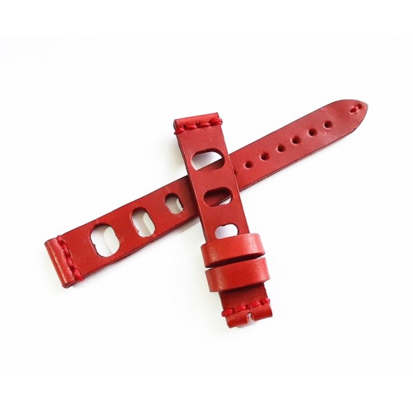 Vintage Deri Kordon Diver Kordon Rally Kordon 17mm Kırmızı Deri Handmade Watch Strap Watch Band Red Leather New