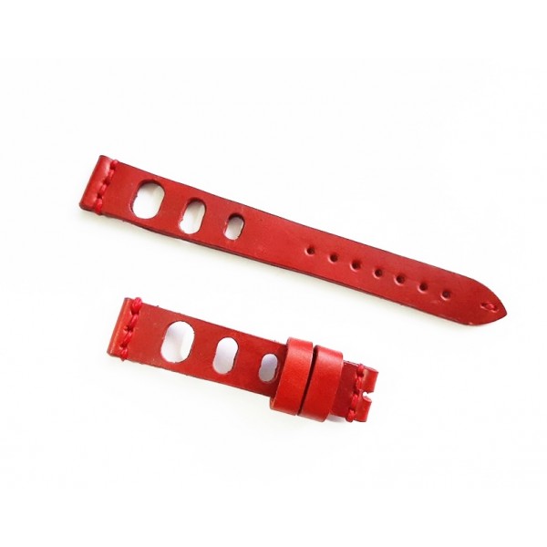 Vintage Deri Kordon Diver Kordon Rally Kordon 17mm Kırmızı Deri Handmade Watch Strap Watch Band Red Leather New