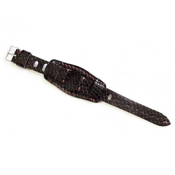 Vintage Deri Kordon Diver Kordon Rally Kordon Bileklik 20mm Kahve Yılan Derisi Konsept Handmade Watch Strap Watch Band Brown