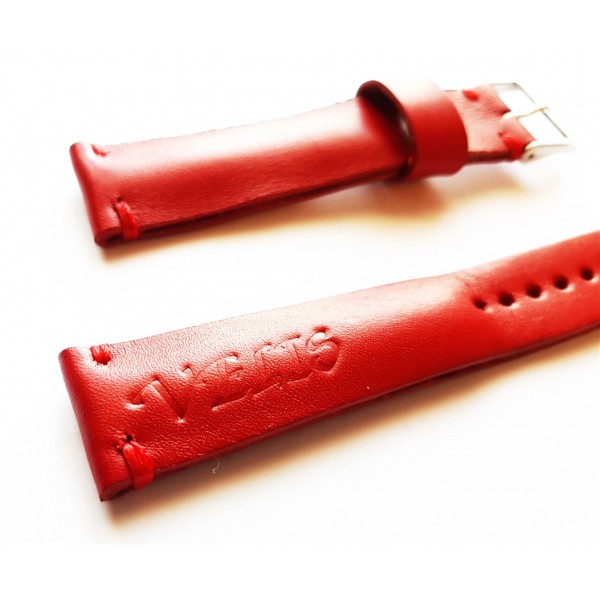 Velis Kordon Saat Kayışı Kırmızı Renk Vintage Velis Watch Strap Watch Band Red Leather New