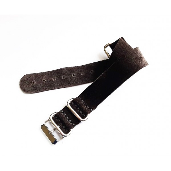 20mm Deri Nato Zulu Kordon Saat Kayış Saat Kordonu Kadife Doku Siyah Handmade Watch Strap Watch Band