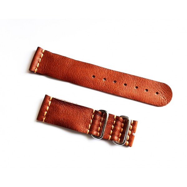 16mm 18mm 20mm 22mm 24mm Nato Kırmızı Deri Parça Nato Kahve Saat Kordonu Kayışı Handmade Nato Watch Strap Brown