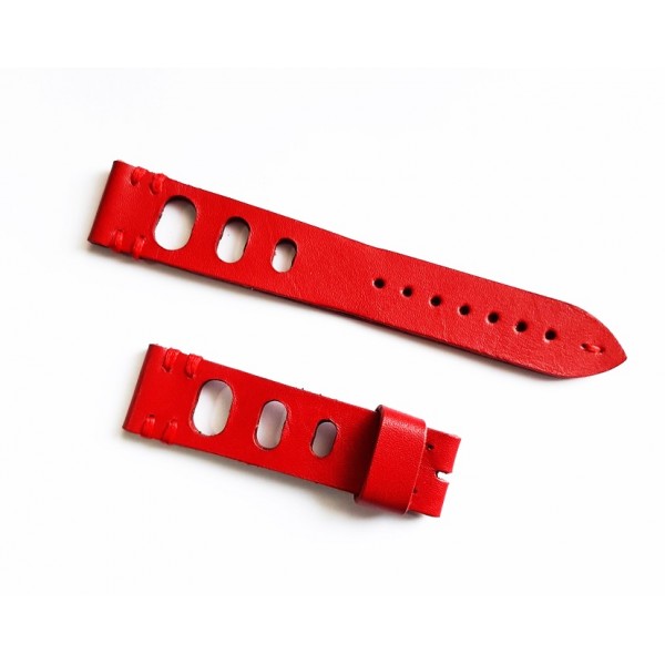 22mm Vintage El Yapımı Deri Kordon Kırmızı Renk Vintage Handmade Watch Strap Red Leather New