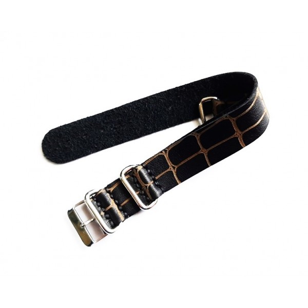 20mm Deri Nato Zulu Kordon Saat Kayış Saat Kordonu Siyah Handmade Watch Strap Watch Band Black New