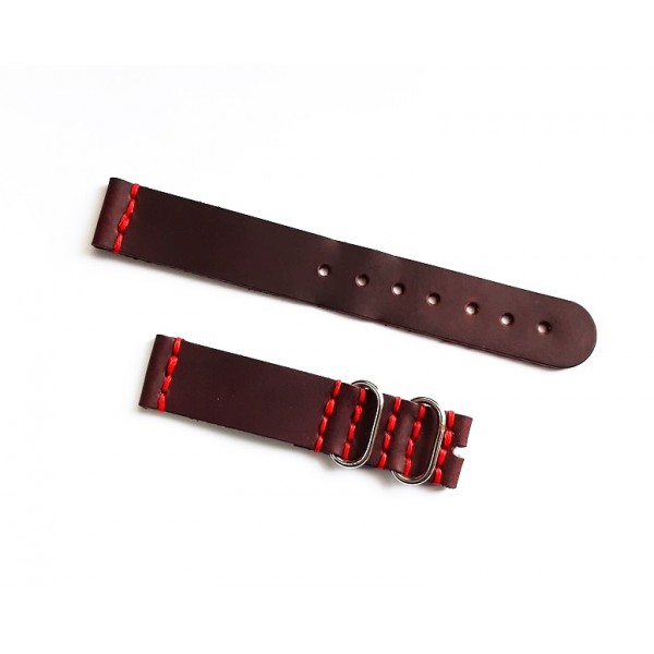 16mm 18mm 20mm 22mm 24mm Nato Bordo Deri Parça Nato Kahve Saat Kordonu Kayışı Handmade Nato Watch Strap Rose