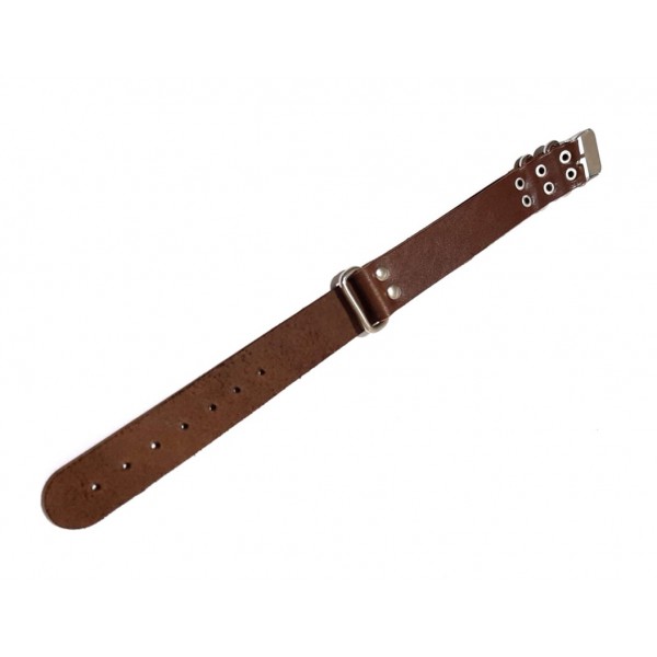 20mm Deri Nato Zulu Kordon Saat Kayış Saat Kordonu Koyu Kahve Metal Zımbalı Handmade Watch Strap Watch Band Brown New