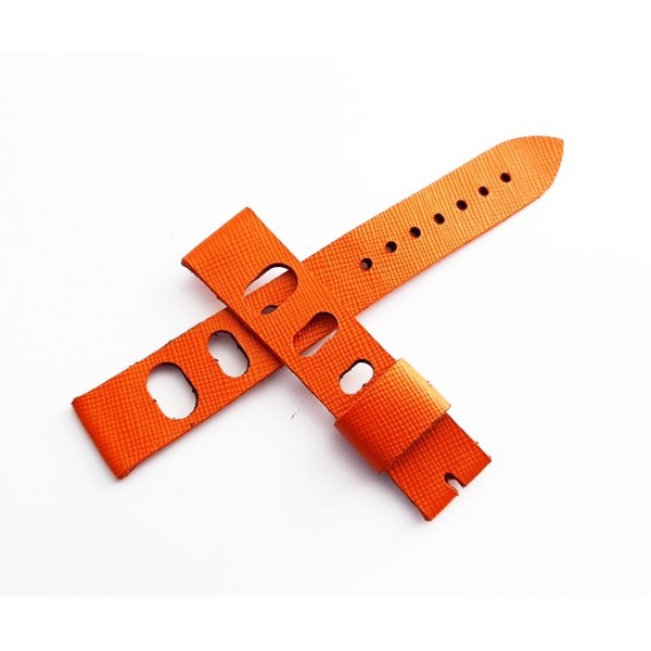 18mm Vintage El Yapımı Deri Kordon Turuncu Renk Vintage Handmade Watch Strap Orange Leather New