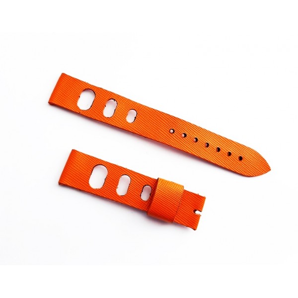 18mm Vintage El Yapımı Deri Kordon Turuncu Renk Vintage Handmade Watch Strap Orange Leather New