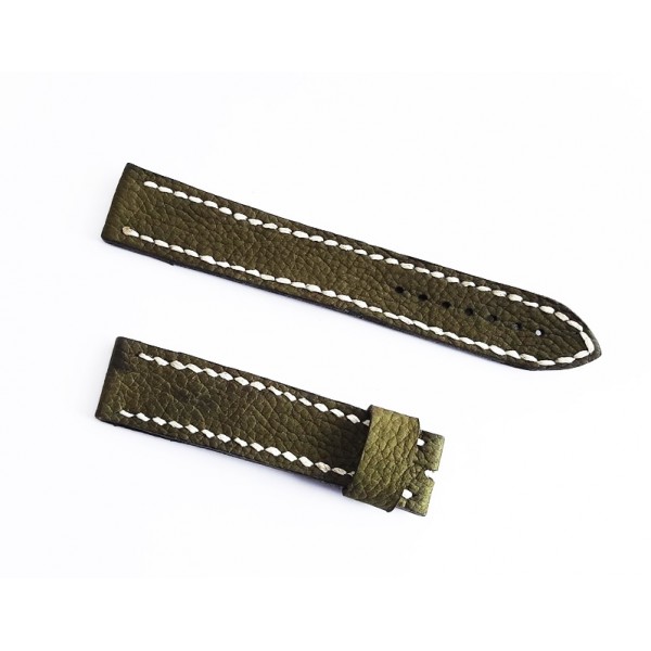 Anker Meister Anker Deri Kordon 20mm Haki Yeşil El Yapımı Deri Kordon Handmade Watch Strap Watch Band Khaki