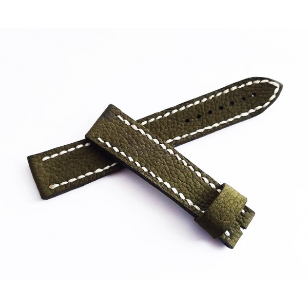 Anker Meister Anker Deri Kordon 20mm Haki Yeşil El Yapımı Deri Kordon Handmade Watch Strap Watch Band Khaki