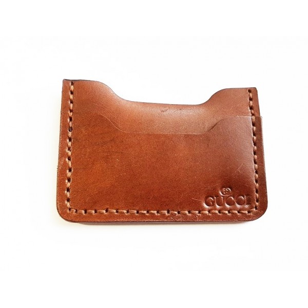 El Yapımı Deri Kartvizit Crazy Deri Kahve Kartvizitlik Handmade Credit Card Holder Crazy Brown Leather