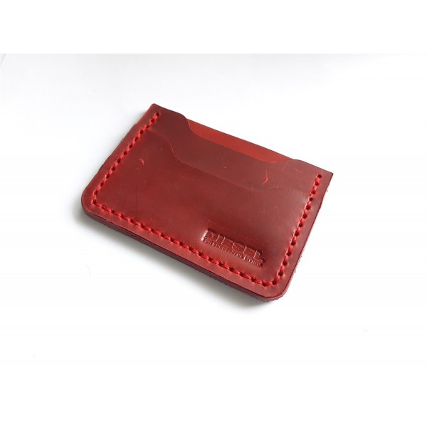 El Yapımı Deri Kartvizit Crazy Deri Kırmızı Kartvizitlik Handmade Credit Card Holder Crazy Leather New