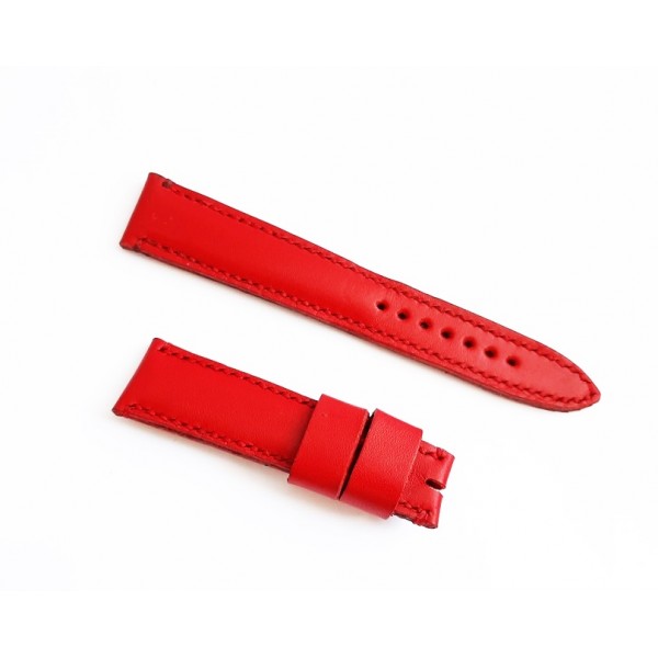 El Yapımı Deri Kordon Kırmızı Saat Kordonu 20mm Handmade Watch Strap Watch Band Red