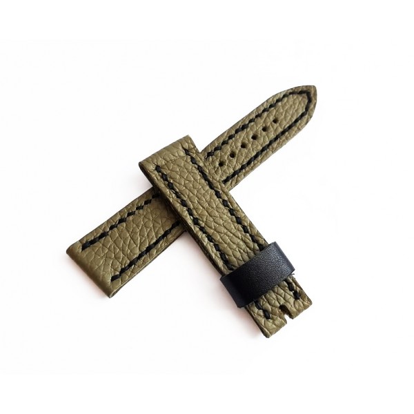 El Yapımı Deri Kordon Haki Saat Kordonu 22mm Handmade Watch Strap Watch Band Khaki