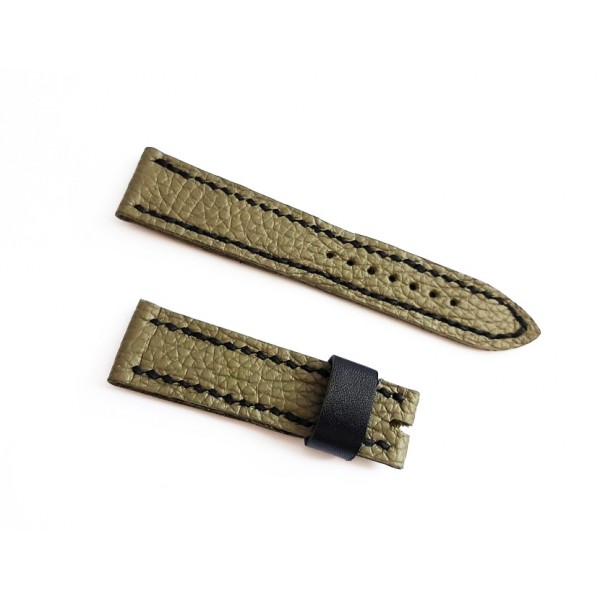 El Yapımı Deri Kordon Haki Saat Kordonu 22mm Handmade Watch Strap Watch Band Khaki