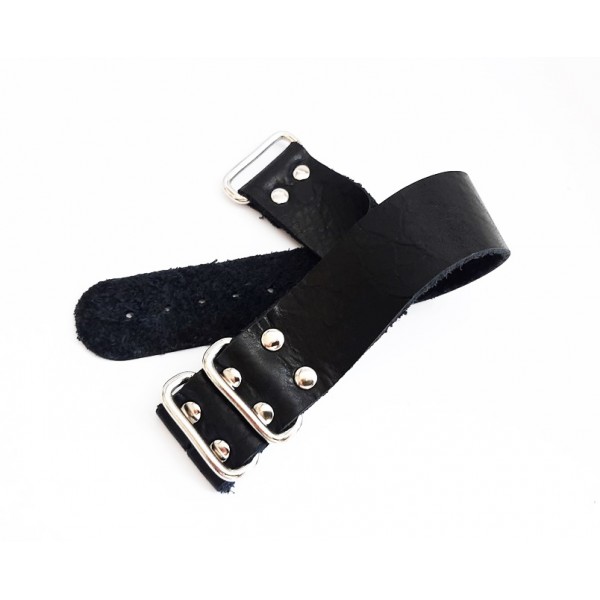 Gotik Kordon Saat Kordonu El Yapımı Deri Nato Kordon Siyah Zımbalı Handmade Watch Strap Watch Band Black New