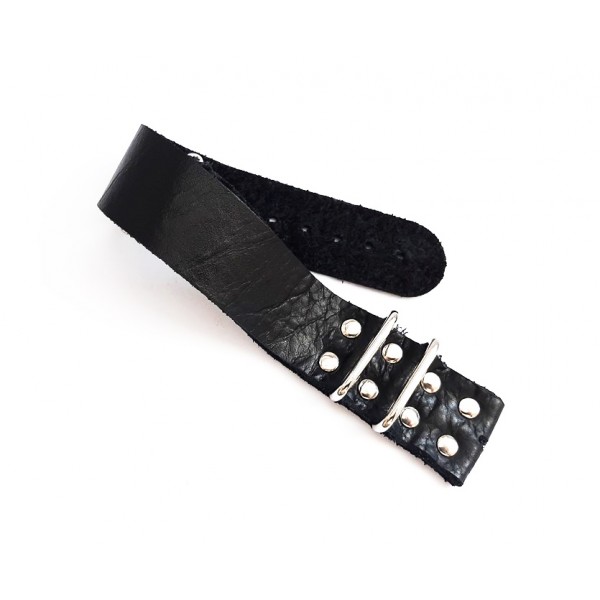 26mm Gotik Kordon Saat Kordonu El Yapımı Deri Zulu Kordon Siyah Zımbalı Handmade Watch Strap Watch Band Black New