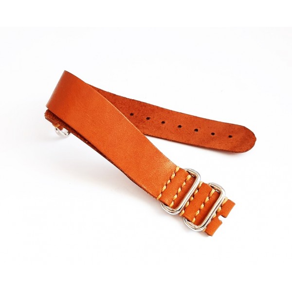 20mm El Yapımı Deri Nato Kordon Saat Kayışı Handmade Watch Strap Watch Band Brown New