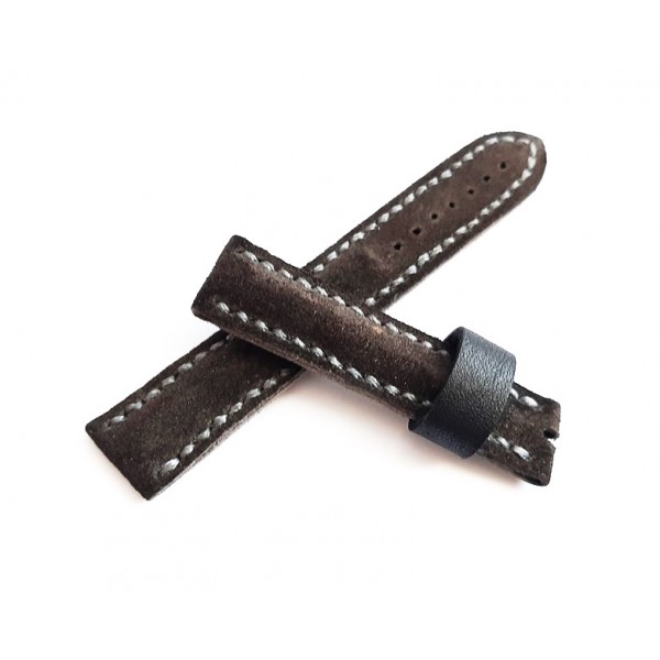 18mm El Yapımı Deri Kordon Kadife Doku Siyah Destekli Handmade Watch Strap Watch Band Black