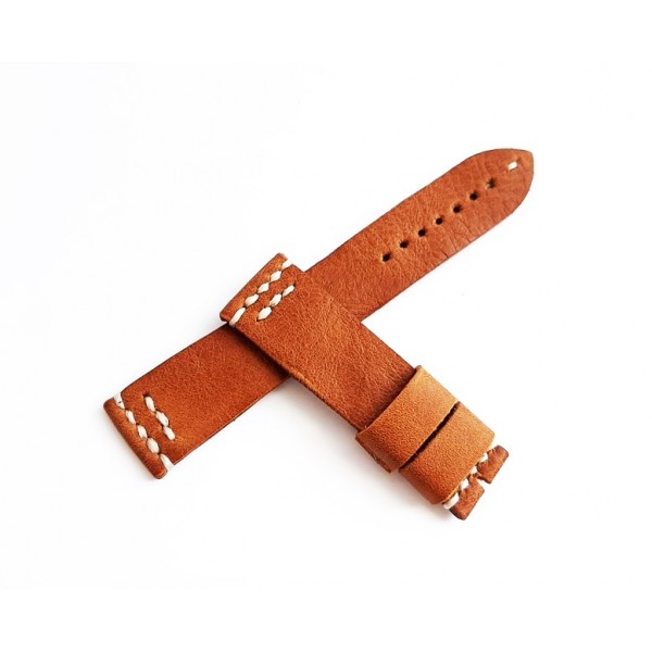 20mm El Yapımı Deri Kordon Diver Kordon Rally Kordon Taba Dikişli Handmade Watch Strap Watch Band Brown New