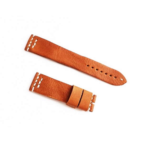 20mm El Yapımı Deri Kordon Diver Kordon Rally Kordon Taba Dikişli Handmade Watch Strap Watch Band Brown New