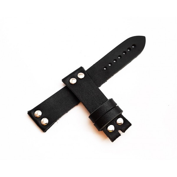 18mm Saat Kordonu Deri Saat Kordonu Gotik Kordon Zımbalı Kordon Watch Strap Watch Band Gray