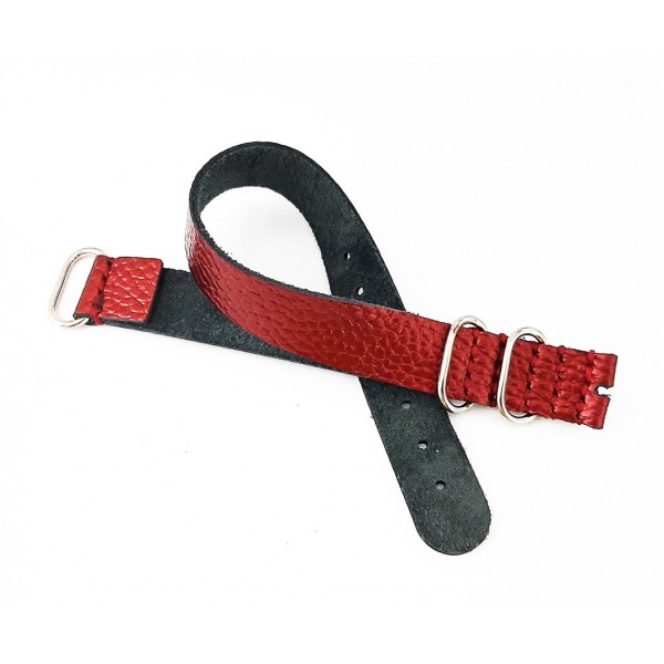 16mm Deri Kordon El Yapımı Deri Kordon Parlak Kırmızı Deri Kordon Nato Kordon Zulu Kordon Watch Strap Watch Band