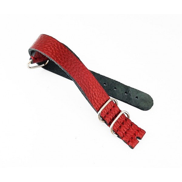 16mm Deri Kordon El Yapımı Deri Kordon Parlak Kırmızı Deri Kordon Nato Kordon Zulu Kordon Watch Strap Watch Band